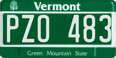 VT license plate PZO483