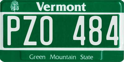 VT license plate PZO484