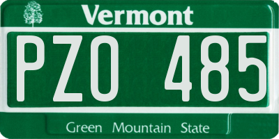 VT license plate PZO485