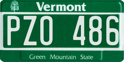 VT license plate PZO486