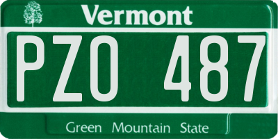 VT license plate PZO487