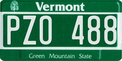 VT license plate PZO488