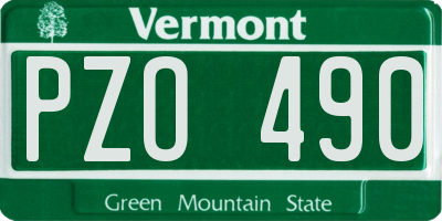 VT license plate PZO490