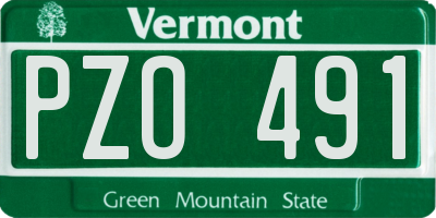 VT license plate PZO491