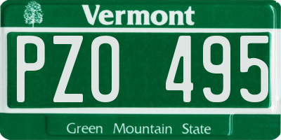 VT license plate PZO495