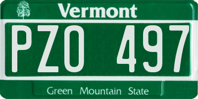 VT license plate PZO497