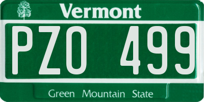 VT license plate PZO499
