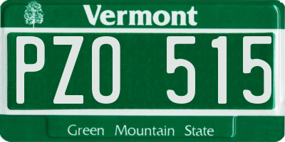 VT license plate PZO515