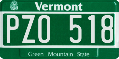 VT license plate PZO518