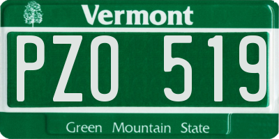 VT license plate PZO519