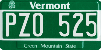 VT license plate PZO525