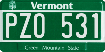 VT license plate PZO531