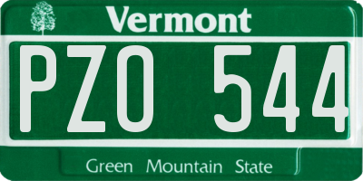 VT license plate PZO544