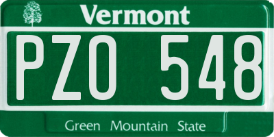 VT license plate PZO548