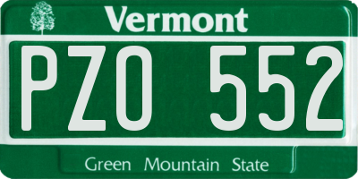 VT license plate PZO552