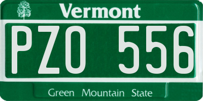 VT license plate PZO556