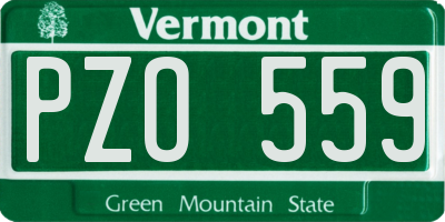 VT license plate PZO559