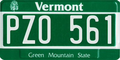 VT license plate PZO561