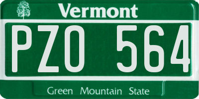 VT license plate PZO564