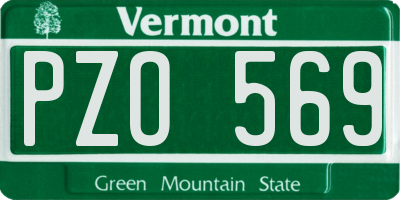 VT license plate PZO569