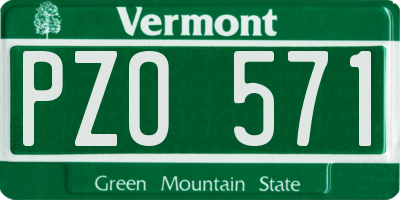 VT license plate PZO571