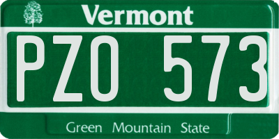 VT license plate PZO573