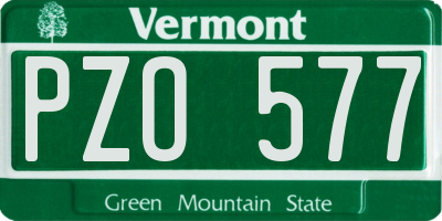 VT license plate PZO577