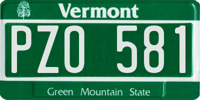VT license plate PZO581