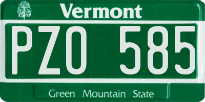 VT license plate PZO585