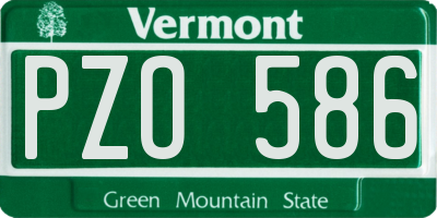 VT license plate PZO586