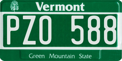 VT license plate PZO588