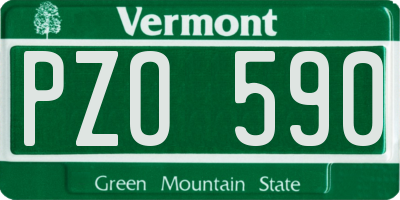 VT license plate PZO590