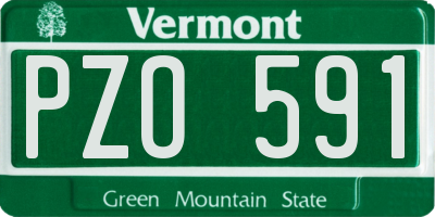 VT license plate PZO591