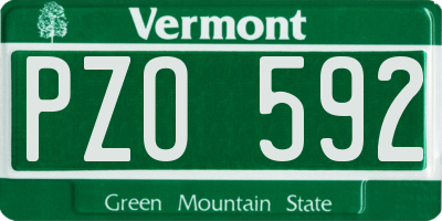 VT license plate PZO592