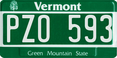 VT license plate PZO593