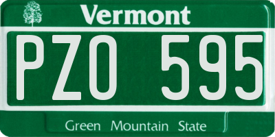 VT license plate PZO595