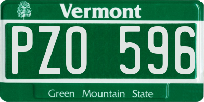VT license plate PZO596