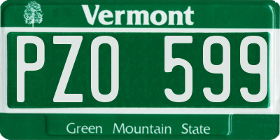 VT license plate PZO599