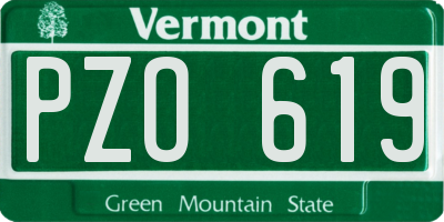 VT license plate PZO619