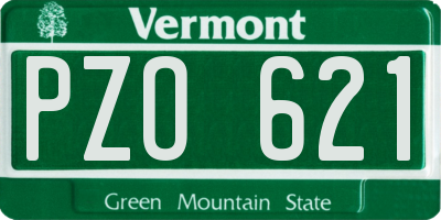 VT license plate PZO621