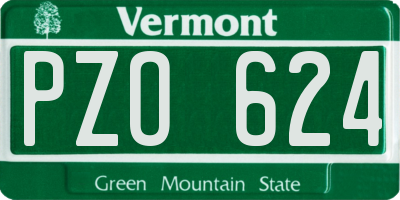 VT license plate PZO624