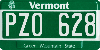 VT license plate PZO628