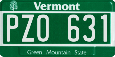 VT license plate PZO631
