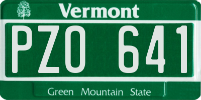 VT license plate PZO641