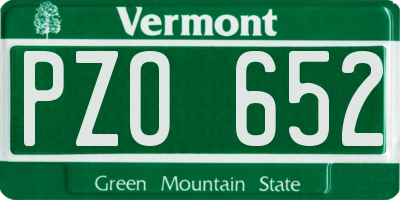 VT license plate PZO652