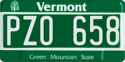 VT license plate PZO658