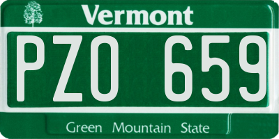 VT license plate PZO659