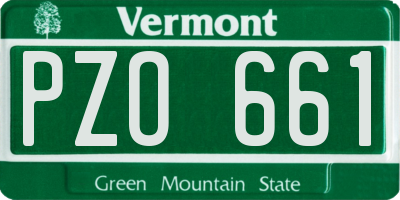 VT license plate PZO661