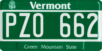 VT license plate PZO662