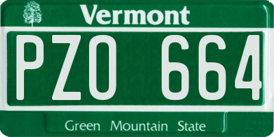 VT license plate PZO664